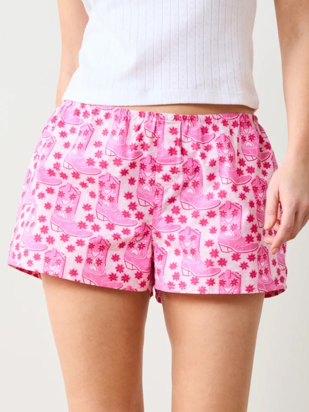 Printfresh Bradshaw Boxer in Rhinestone Cowgirl Party Pink XL